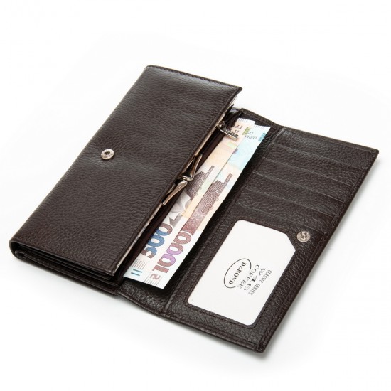 Женский кожаный кошелек dr.Bond Classic W46 кофейный