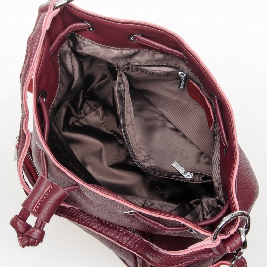 Жіноча сумка з натуральної шкіри ALEX RAI 7110 бордовий