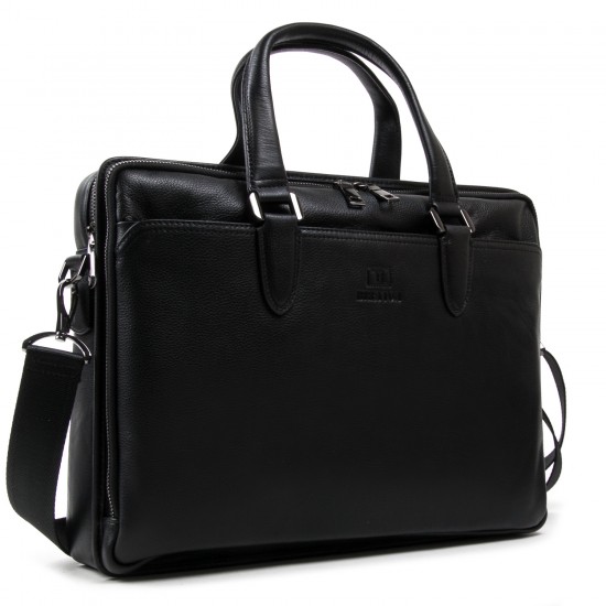 Деловая сумка-портфель из натуральной кожи Bretton 411-1 черный