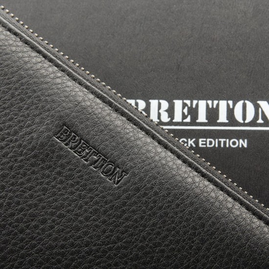 Мужской большой кожаный кошелек-барсетка Bretton 162-12 черный