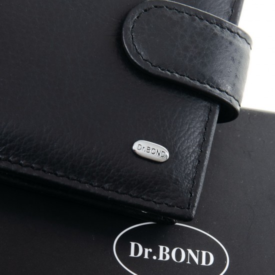 Чоловічий шкіряний портмоне dr.Bond Classic M4 чорний
