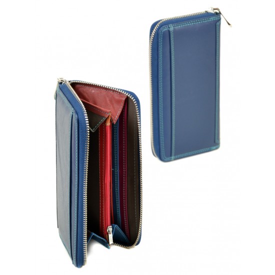 Жіночий шкіряний гаманець dr.Bond Rainbow WRS-21 синій
