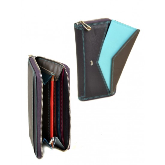 Женский кожаный кошелек dr.Bond Rainbow WRS-21 фиолетовый