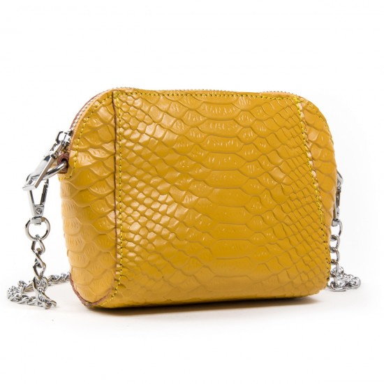 Жіноча сумочка-клатч з натуральної шкіри ALEX RAI 6009 жовтий