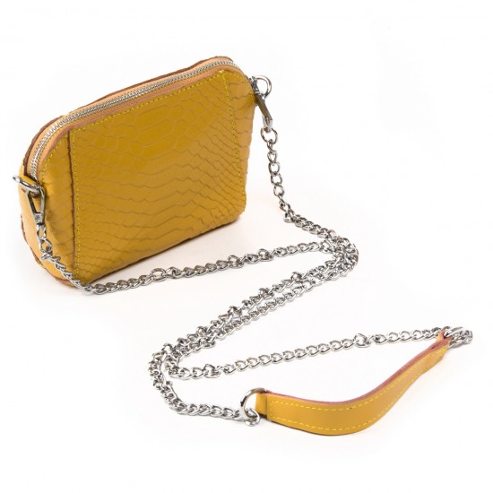 Жіноча сумочка-клатч з натуральної шкіри ALEX RAI 6009 жовтий