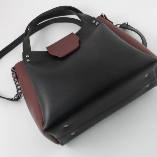 Жіноча модельна сумка LARGONI 1742A чорний + бордо 